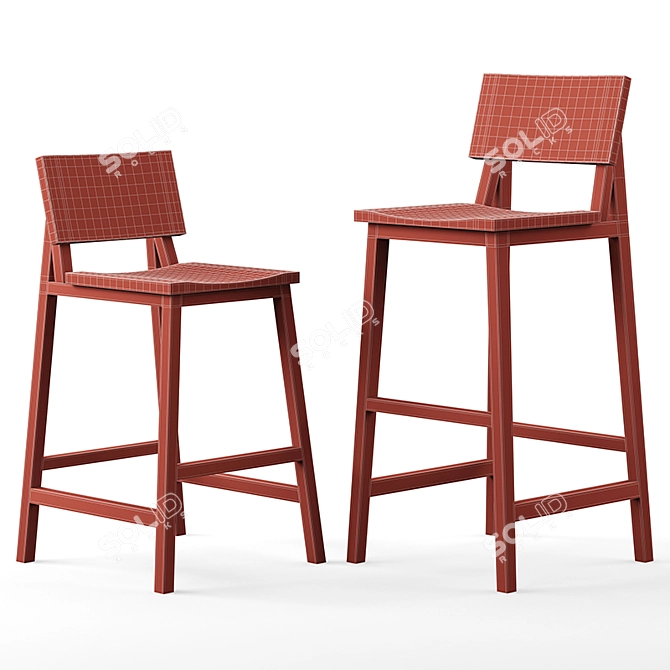 Modern Ethnicraft Bar Stools 3D model image 3