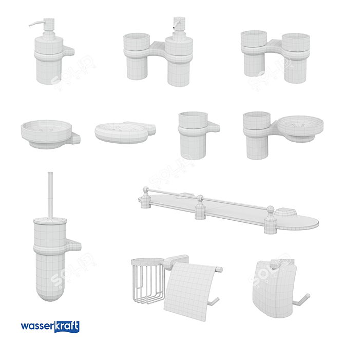 Berkel Series: Elegant Wall-mounted Bathroom Accessories 3D model image 3