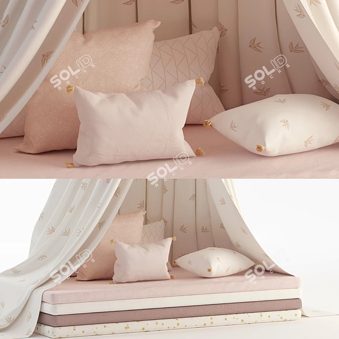 Dreamy Canopy Sleep Set 3D model image 2