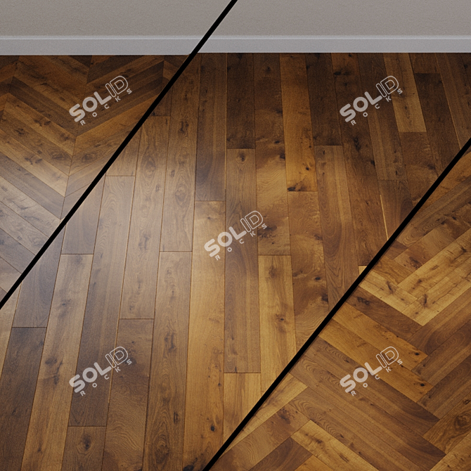 Amber Oak Parquet Board: HARO 4000 Plank 3D model image 1