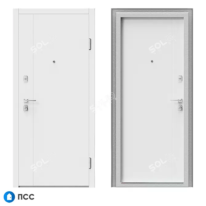 Modern Style Entrance Door - LINE-95 3D model image 1