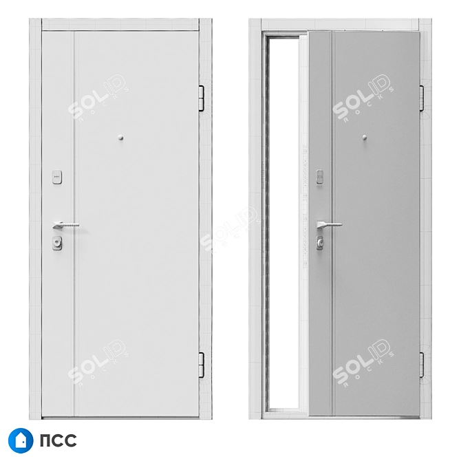 Modern Style Entrance Door - LINE-95 3D model image 5