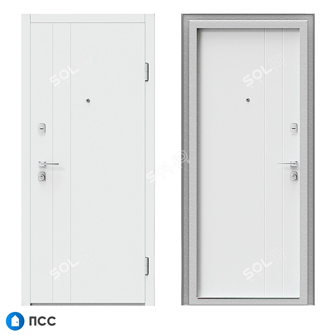 Modern Style Entrance Door - LINE-96 3D model image 1