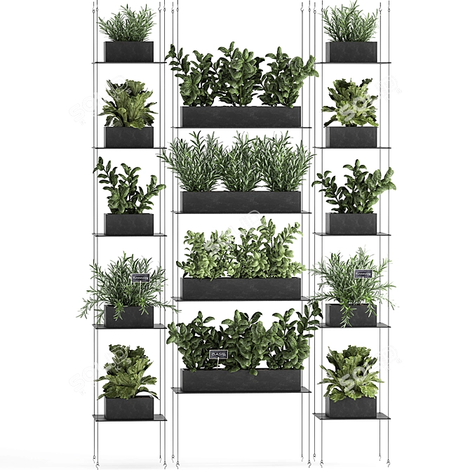 Vertical Garden: Greenery for Your Kitchen 3D model image 4