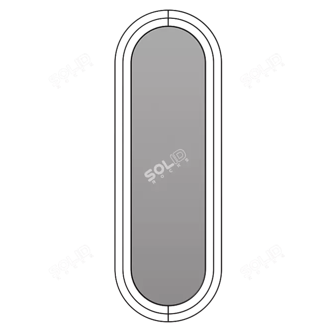 Modern Triple Black Metal Mirror - Athena 3D model image 2