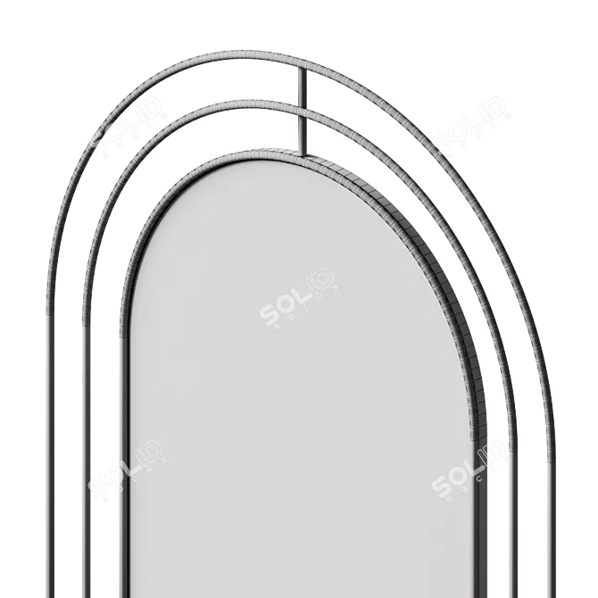 Modern Triple Black Metal Mirror - Athena 3D model image 4