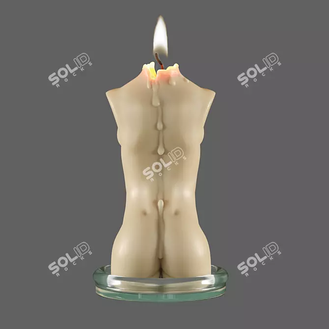 ZBrush Sculpted Candle: Artisanal Home Decor 3D model image 3