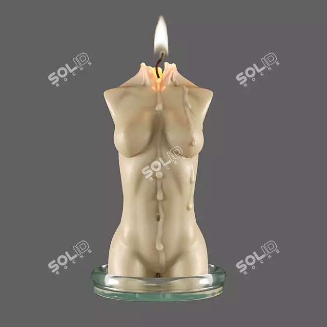 ZBrush Sculpted Candle: Artisanal Home Decor 3D model image 4