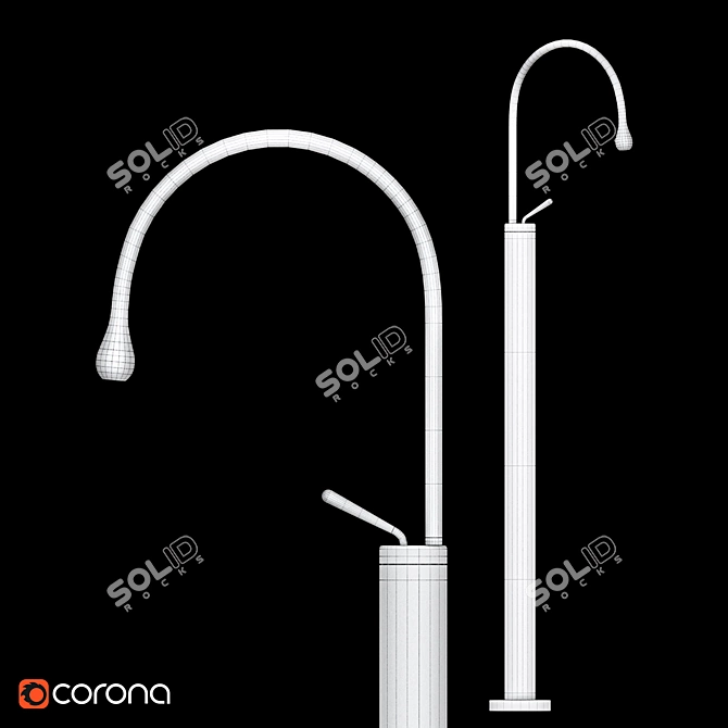 Gessi Goccia Floor Mixer 3D model image 2