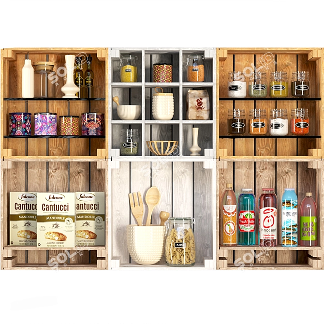 Title: Versatile Decor Box for Spices, Groceries & Cutlery 3D model image 1