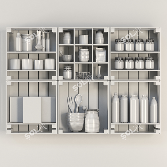 Title: Versatile Decor Box for Spices, Groceries & Cutlery 3D model image 2