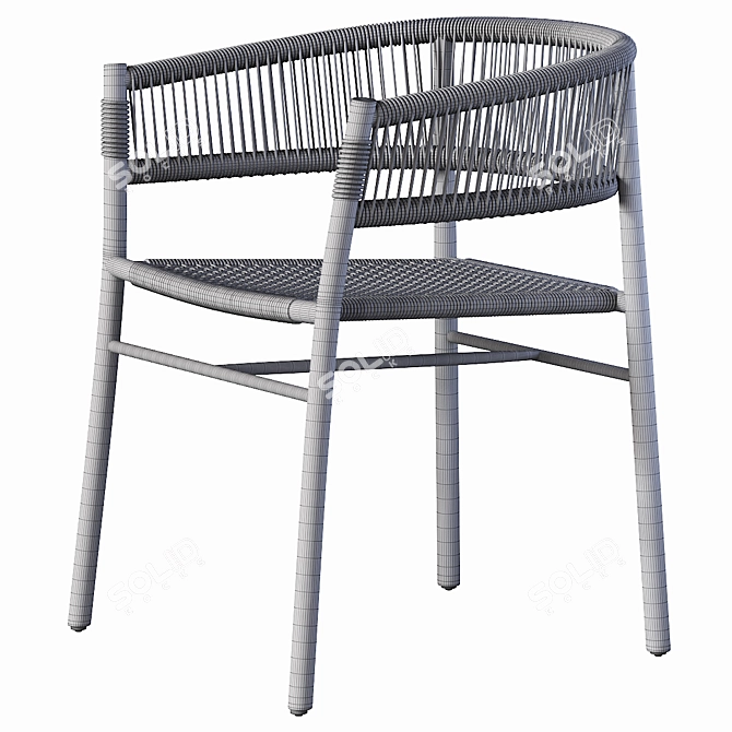 Ethimo Kilt Teak & Rope Dining Chair 3D model image 5