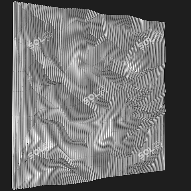 3D Wooden Panel Wallpaper 3D model image 3