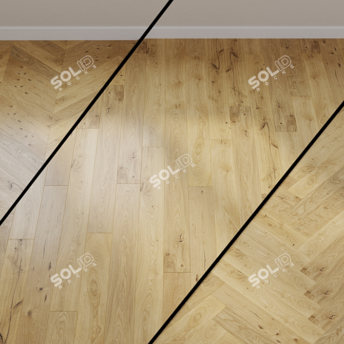 Haro Parquet 4000: Invisible Oak Sauvage 1-Strip Plank 3D model image 1