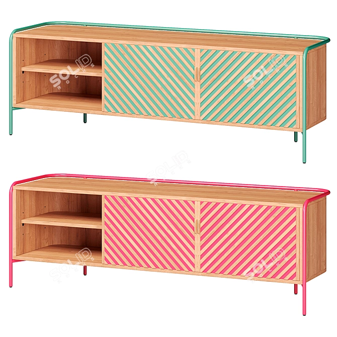 Modern TV Stand with Spacious Design 3D model image 3