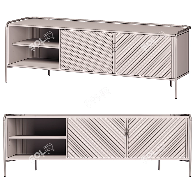 Modern TV Stand with Spacious Design 3D model image 4