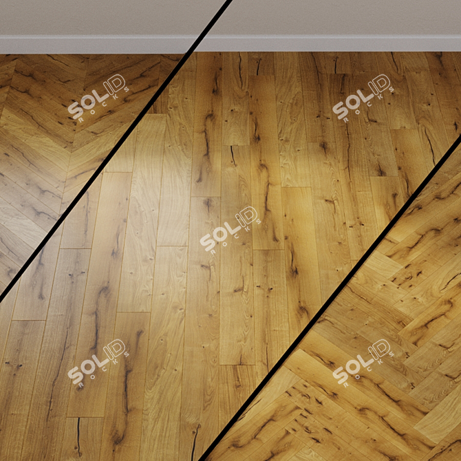 Premium Oak Parquet Board - HARO PARQUET 4000 3D model image 1