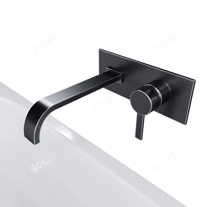 Salini Giada Wall-Mounted Stone Bathtub 3D model image 2