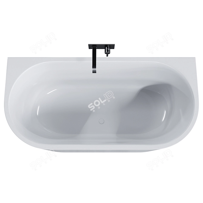 Salini Giada Wall-Mounted Stone Bathtub 3D model image 4
