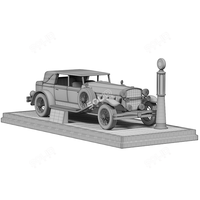 Title: Duesenberg Model J Wooden Collectible 3D model image 4