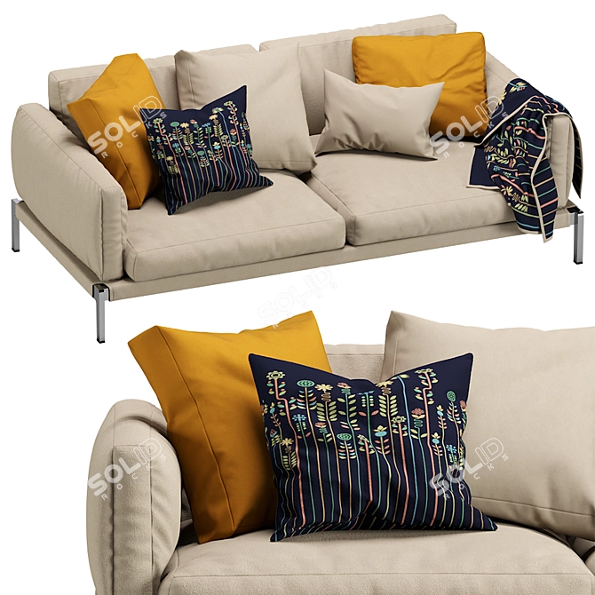 Compact and Stylish Flexform Sofa 3D model image 1