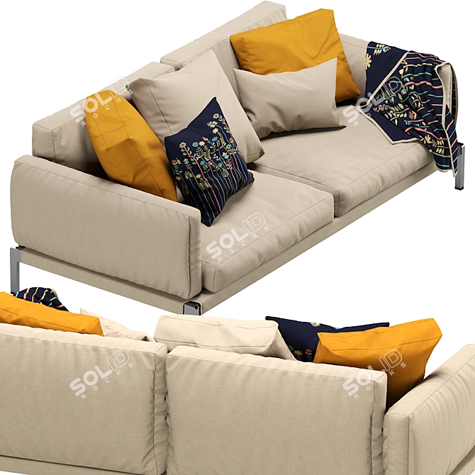 Compact and Stylish Flexform Sofa 3D model image 3