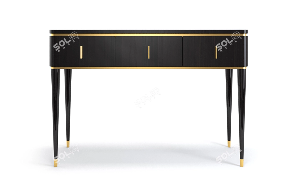 Hollywood 3-Drawer Console: Timeless Elegance 3D model image 2