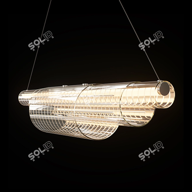 Coax Pendant: Metal, Glass, and Light 3D model image 3