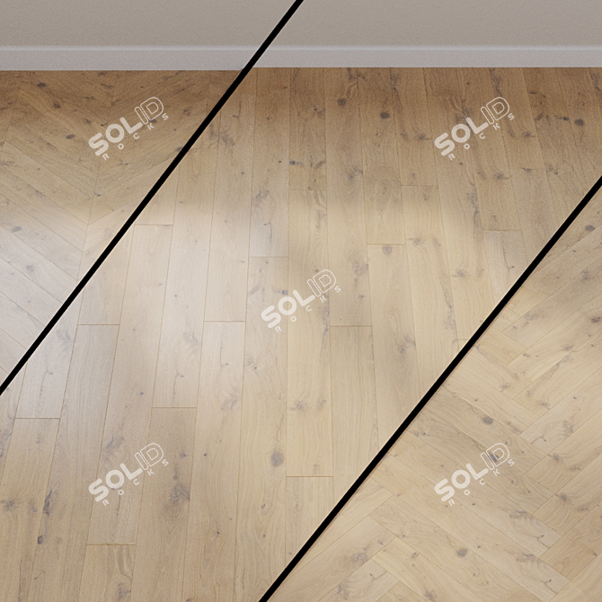 HARO Oak Puro White Sauvage Brushed Parquet Plank 3D model image 1