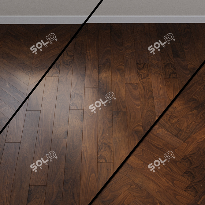 American Walnut Parquet Board - HARO 4000 3D model image 1