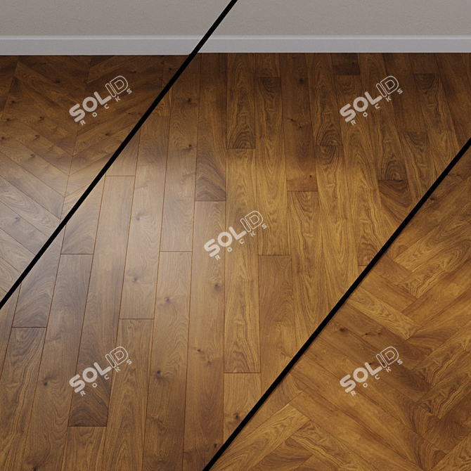 Versatile Amber Oak Parquet Board 3D model image 1