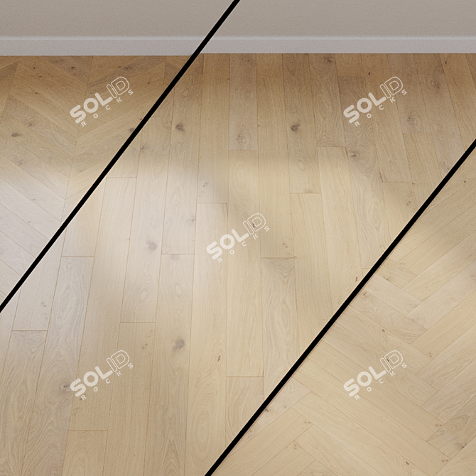 Haro 3500 Oak Puro White Parquet Board 3D model image 1