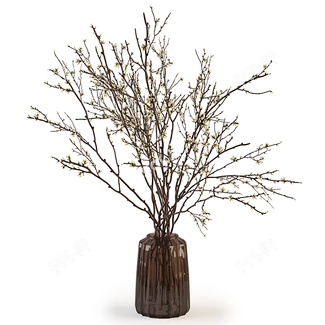 Elegant Twig Arrangement in Vase 3D model image 3