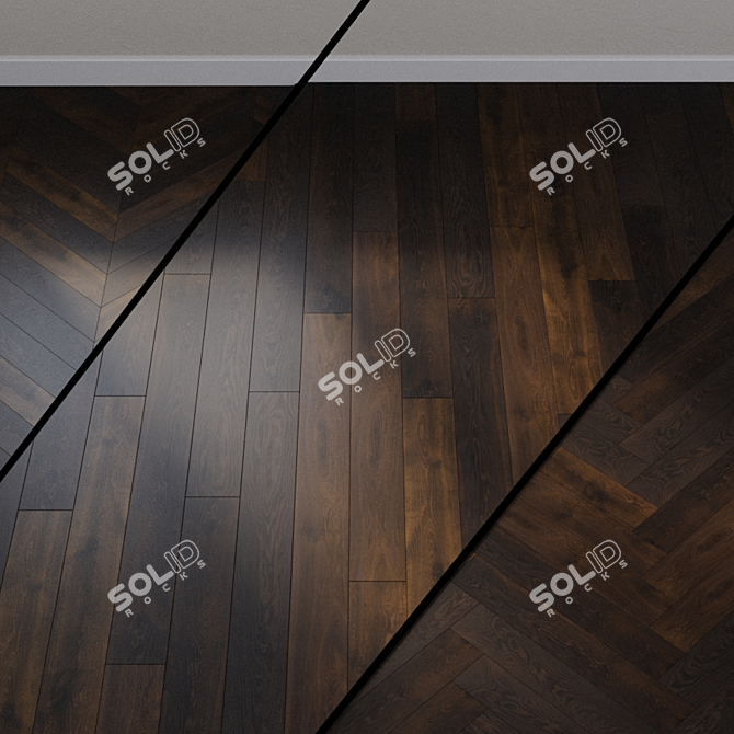 Smoked Oak XL Parquet Board 3D model image 1