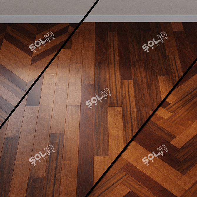 Harmonious Parquet Board: 3 Stylish Designs 3D model image 1