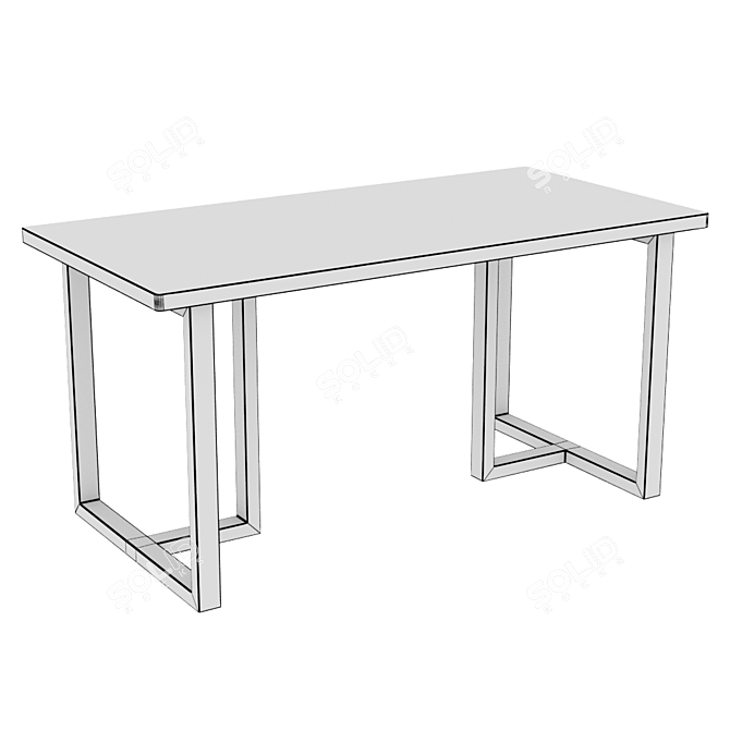 Industrial Oak Loft Table 3D model image 5