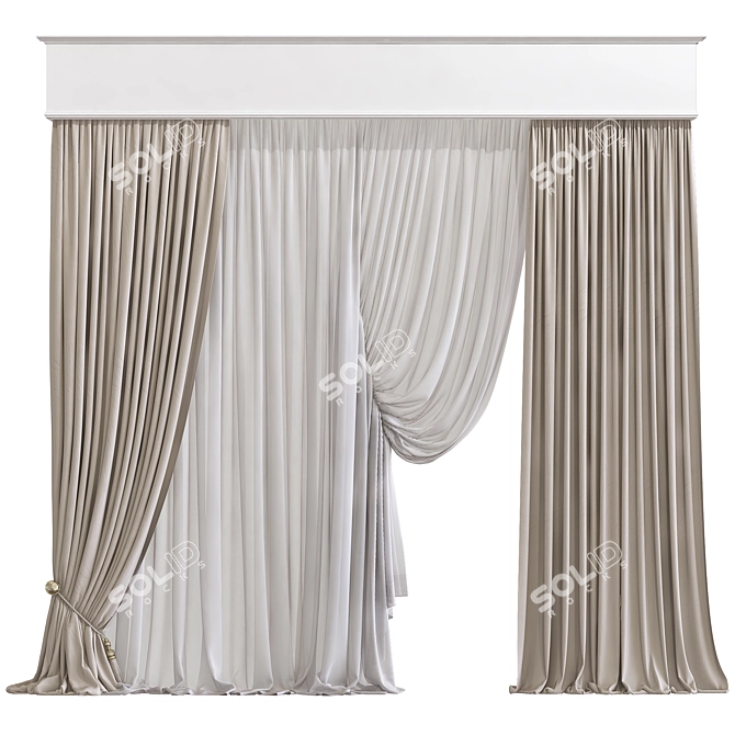 824 Curtain: Seamless Design Solution 3D model image 1