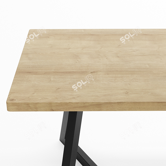 Industrial Oak Loft Table SP06 3D model image 2