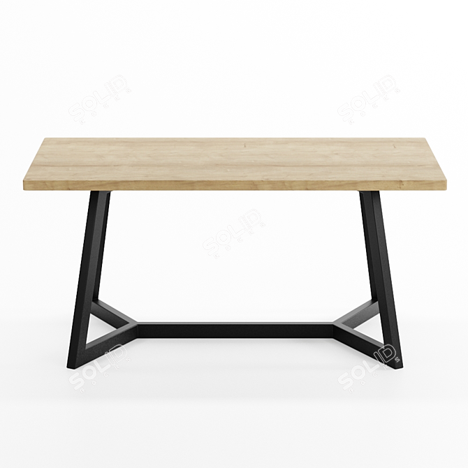 Industrial Oak Loft Table SP06 3D model image 3