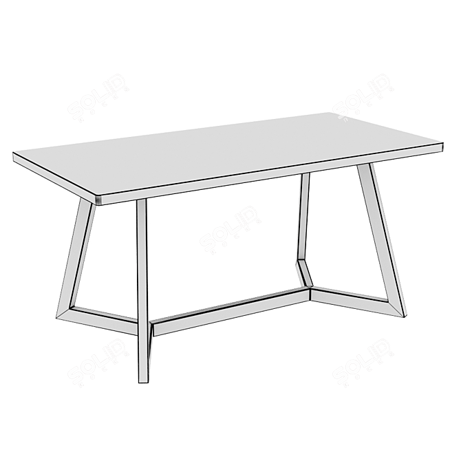 Industrial Oak Loft Table SP06 3D model image 5