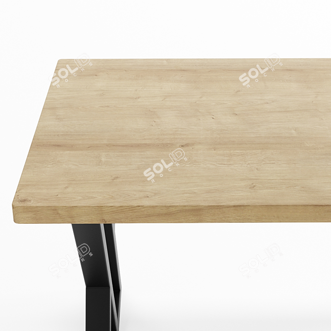 Industrial Oak Loft Table SP07 3D model image 2