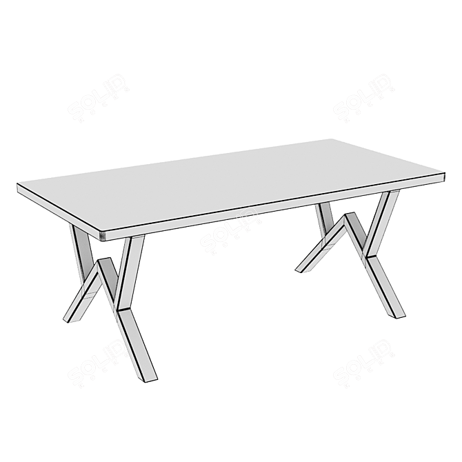 Industrial Oak Loft Table SP08 3D model image 5