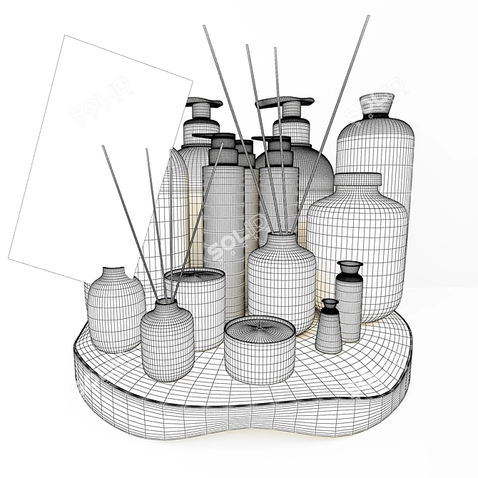 Modern Bathroom Accessories Set 3D model image 3