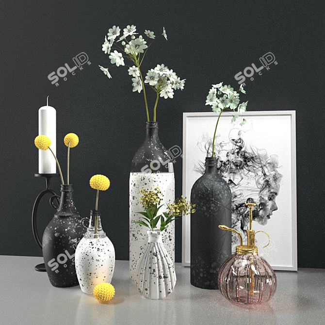 Modern Plant Decor Collection 3D model image 1