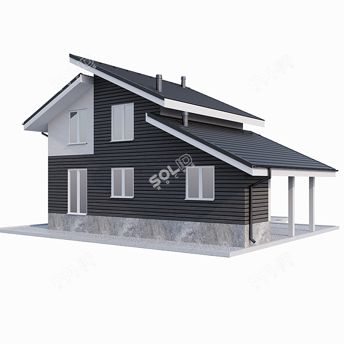 Cozy Two-Story Retreat 3D model image 5