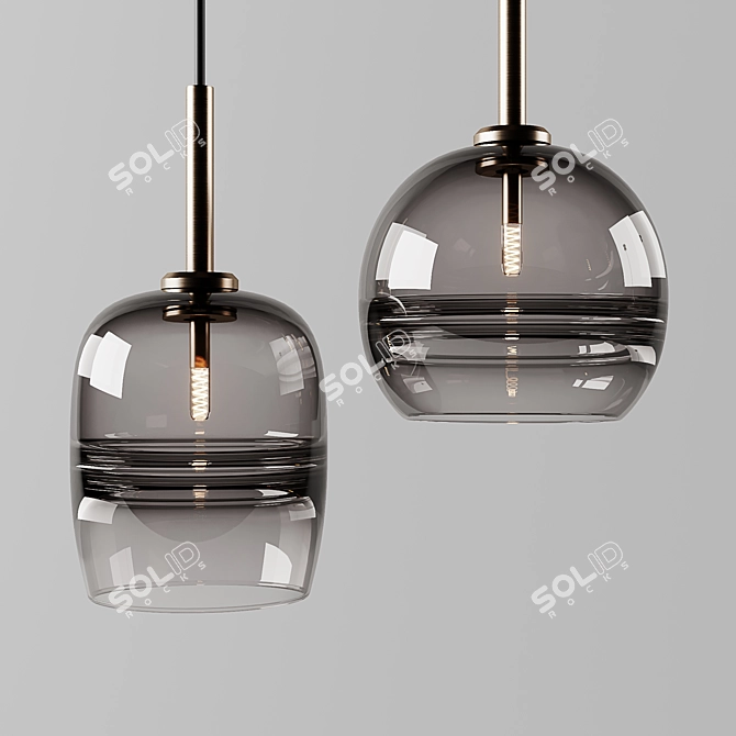 Elegant Glass Pendant Lights 3D model image 1