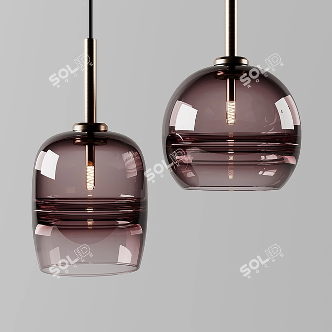 Elegant Glass Pendant Lights 3D model image 2