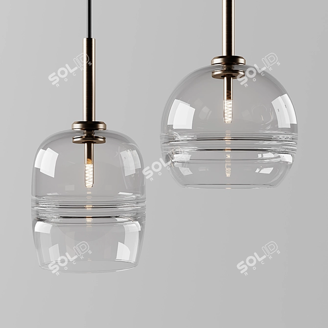 Elegant Glass Pendant Lights 3D model image 3