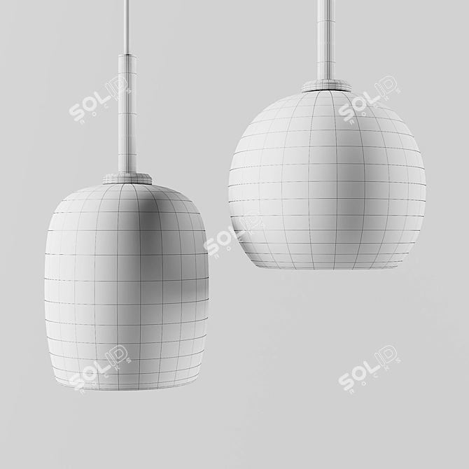 Elegant Glass Pendant Lights 3D model image 4