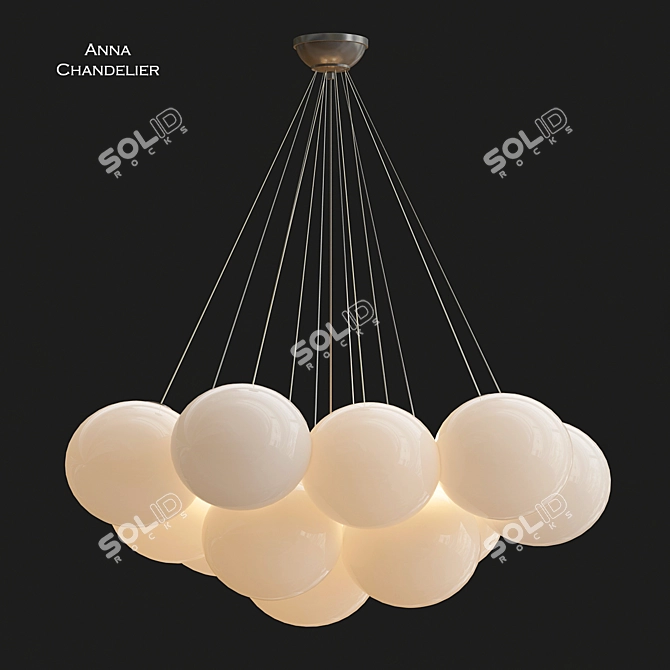 Elegant Anna Chandelier: Timeless Beauty 3D model image 1